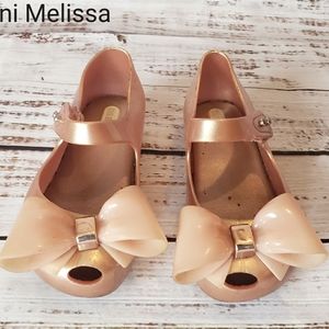 Mini Melissa SZ 10 rose big bow shoes